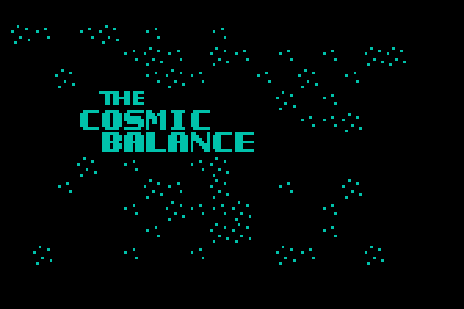 Cosmic Balance, The Atari 8-bit Screenshot: Title screen.