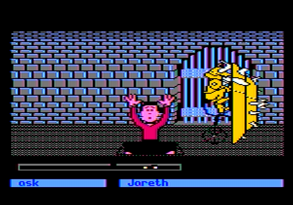 Labyrinth: The Computer Game Apple II Screenshot: In the tunnel, and the cleaners got me!