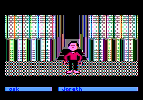Labyrinth: The Computer Game Apple II Screenshot: Entering the secret corridor...