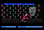 Labyrinth: The Computer Game for Apple II - These stone heads try to scare you into turning back...