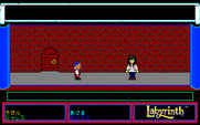 Labyrinth: The Computer Game for PC-8800 Series - Hmm, a door! But how to open it?