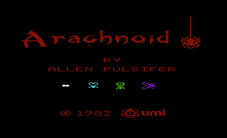 Arachnoid Commodore VIC-20 Screenshot: Title screen.