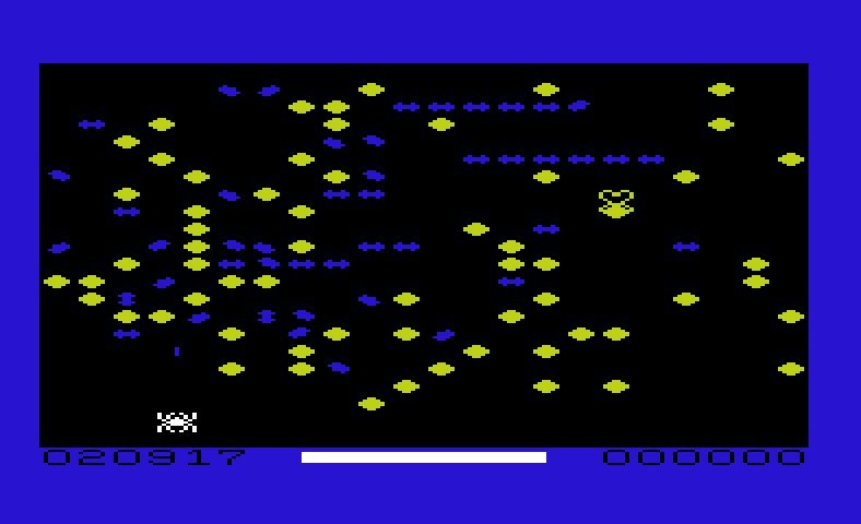 Arachnoid Commodore VIC-20 Screenshot: Don't get yourself trapped in a corner!