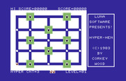 Hyper-Hen for Commodore 64 - Starting screen.