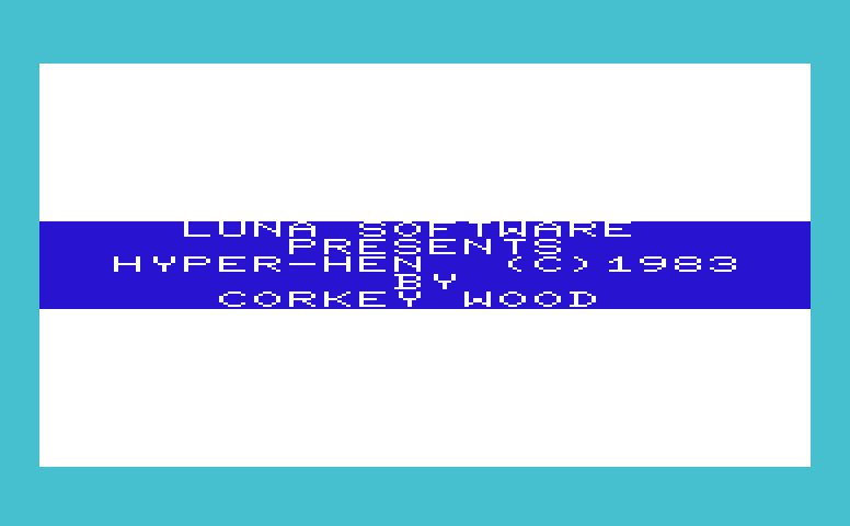 Hyper-Hen Commodore VIC-20 Screenshot: Title screen.