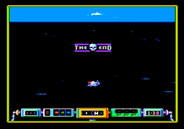 Airheart Apple II Screenshot: Game over.