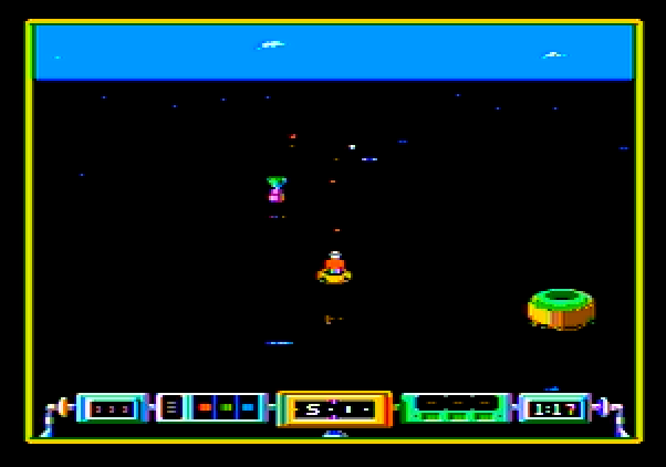 Airheart Apple II Screenshot: There goes a floating island...