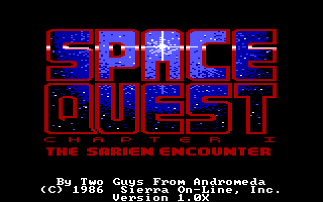 Space Quest: Chapter I - The Sarien Encounter IBM PC/Compatibles Screenshot: Title screen.