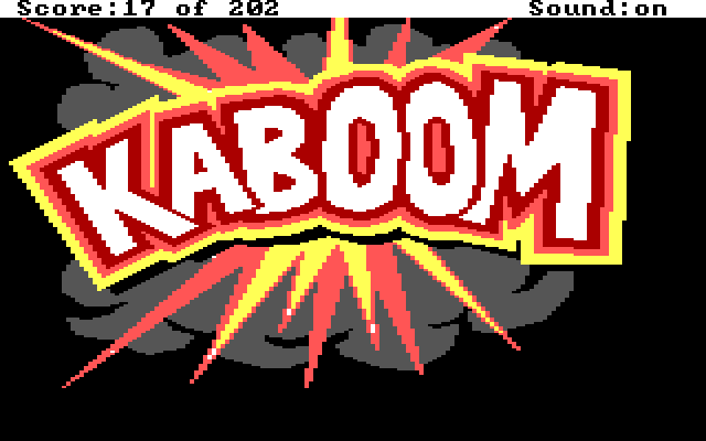 Space Quest: Chapter I - The Sarien Encounter IBM PC/Compatibles Screenshot: Kaboom! This is what happens if you don't escape in time...