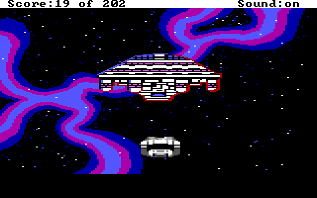 Space Quest: Chapter I - The Sarien Encounter IBM PC/Compatibles Screenshot: Escaped just in time!