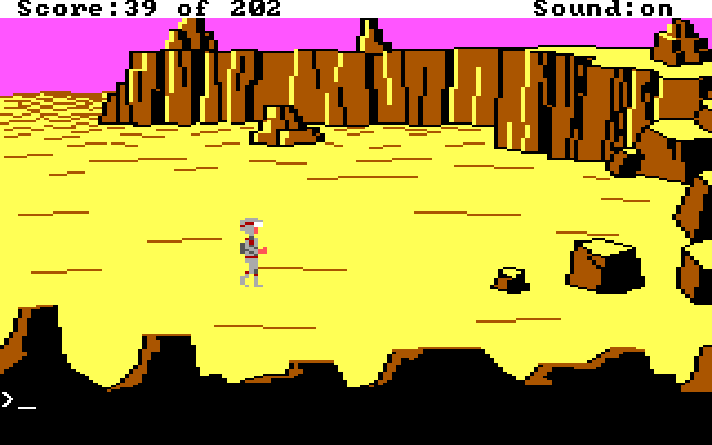 Space Quest: Chapter I - The Sarien Encounter IBM PC/Compatibles Screenshot: Let's see if there's anything down this way...