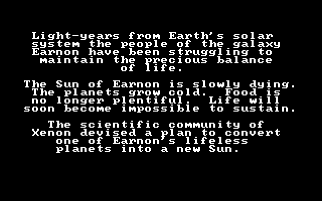 Space Quest: Chapter I - The Sarien Encounter IBM PC/Compatibles Screenshot: The story so far...