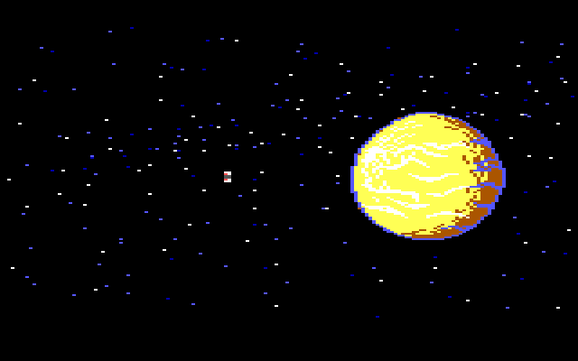 Space Quest: Chapter I - The Sarien Encounter IBM PC/Compatibles Screenshot: Landing on Kerona...