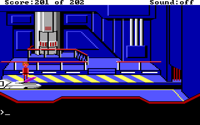 Space Quest: Chapter I - The Sarien Encounter IBM PC/Compatibles Screenshot: An escape pod...these things are always useful!