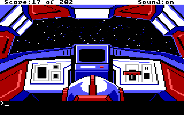 Space Quest: Chapter I - The Sarien Encounter IBM PC/Compatibles Screenshot: In the escape pod...