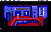 Space Quest: Chapter I - The Sarien Encounter for IBM PC/Compatibles - In a space suit, ready to escape.