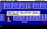 Space Quest: Chapter I - The Sarien Encounter for IBM PC/Compatibles - Hiding from an alien.