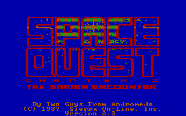 Space Quest: Chapter I - The Sarien Encounter IBM PC/Compatibles Screenshot: Title screen.