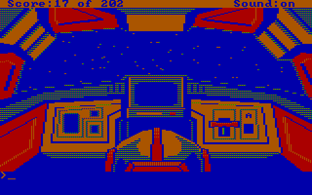 Space Quest: Chapter I - The Sarien Encounter IBM PC/Compatibles Screenshot: In the escape pod...