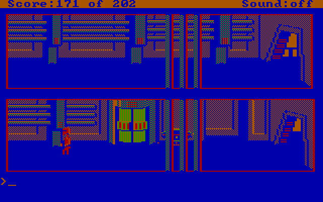 Space Quest: Chapter I - The Sarien Encounter IBM PC/Compatibles Screenshot: Walking around the Deltaur in disguise...