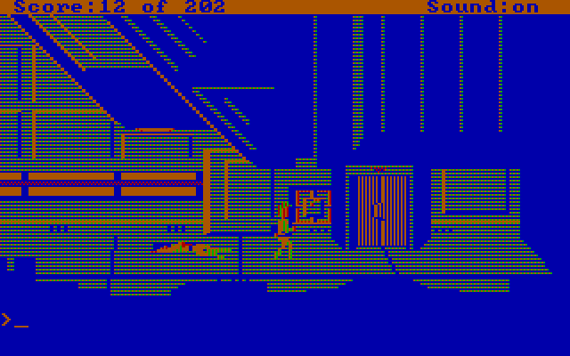 Space Quest: Chapter I - The Sarien Encounter IBM PC/Compatibles Screenshot: Roger needs to escape from this ship...