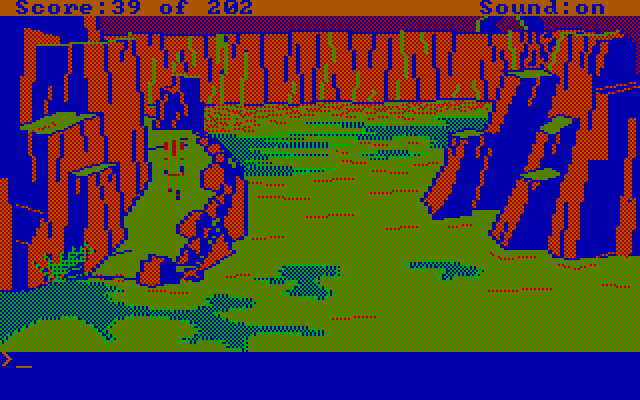 Space Quest: Chapter I - The Sarien Encounter IBM PC/Compatibles Screenshot: Starting my way up a path...