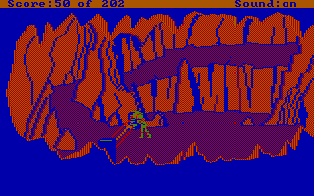 Space Quest: Chapter I - The Sarien Encounter IBM PC/Compatibles Screenshot: Attempting to break the laser beams.