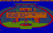 Space Quest: Chapter I - The Sarien Encounter for IBM PC/Compatibles - A shady salesman...