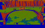Space Quest: Chapter I - The Sarien Encounter for IBM PC/Compatibles - Crossing a bridge...beware the spider droid below!