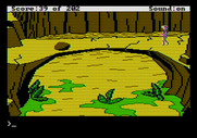 Space Quest: Chapter I - The Sarien Encounter for Apple II - Crossing a rickety looking bridge!
