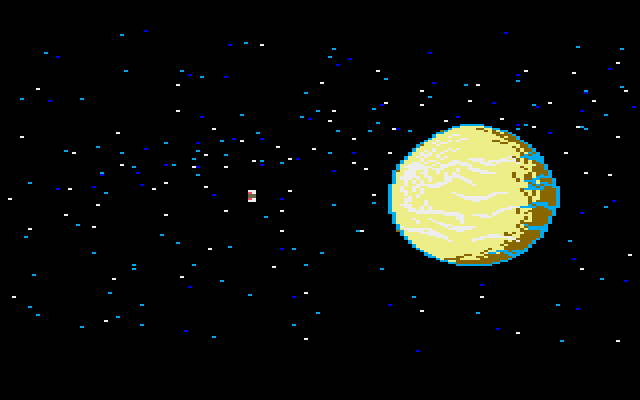 Space Quest: Chapter I - The Sarien Encounter Atari ST Screenshot: Landing on Kerona...
