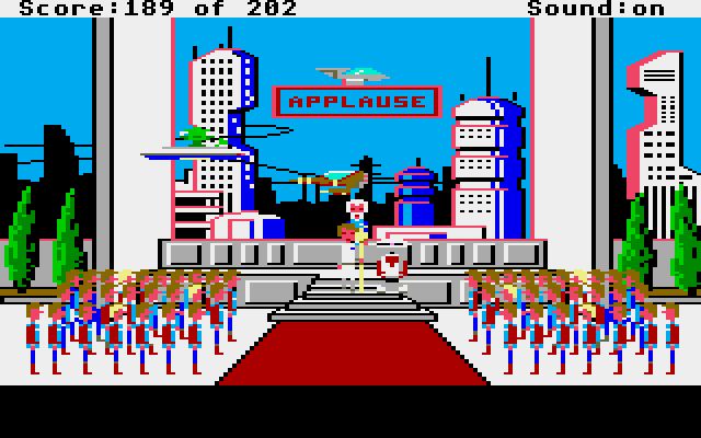 Space Quest: Chapter I - The Sarien Encounter Atari ST Screenshot: Mission success!