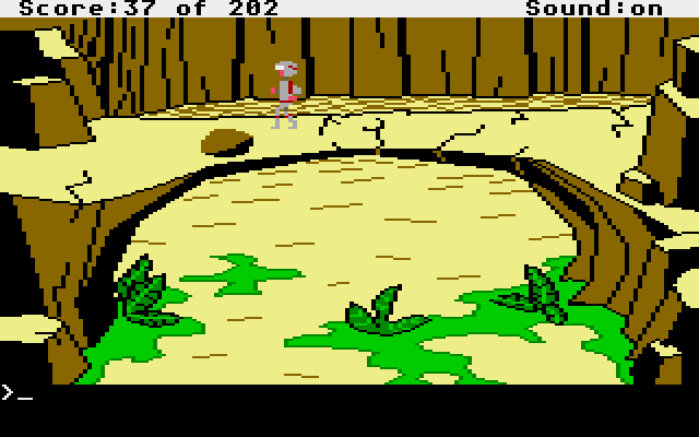 Space Quest: Chapter I - The Sarien Encounter Atari ST Screenshot: This bridge looks like it might collapse...