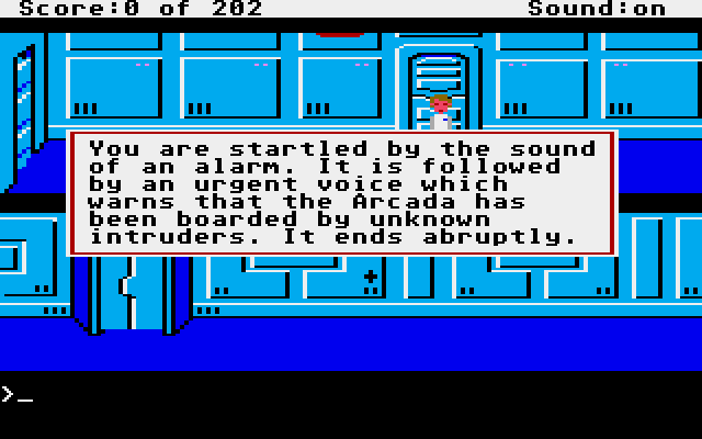 Space Quest: Chapter I - The Sarien Encounter Atari ST Screenshot: Game start.