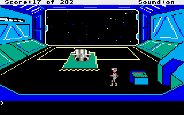 Space Quest: Chapter I - The Sarien Encounter Atari ST Screenshot: An escape pod! This is what I need.