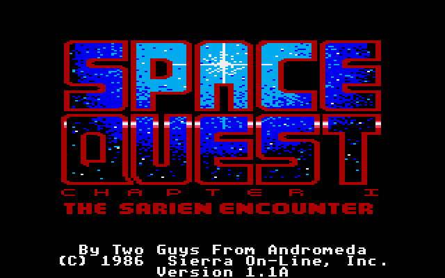 Space Quest: Chapter I - The Sarien Encounter Atari ST Screenshot: Title screen.
