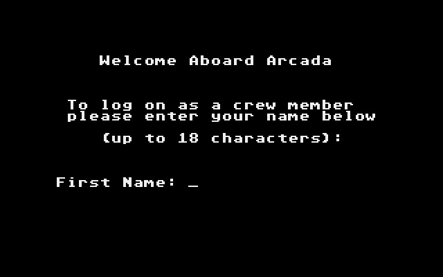 Space Quest: Chapter I - The Sarien Encounter Atari ST Screenshot: Welcome aboard Arcada!