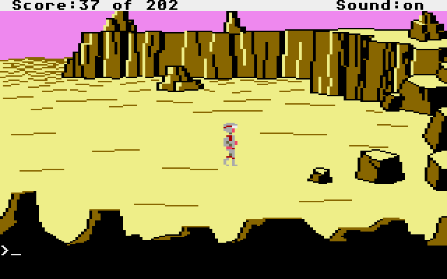 Space Quest: Chapter I - The Sarien Encounter Atari ST Screenshot: Let's see if anything is over this way...