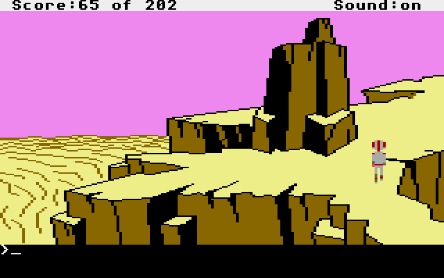 Space Quest: Chapter I - The Sarien Encounter Atari ST Screenshot: Following the long path back to the cave...
