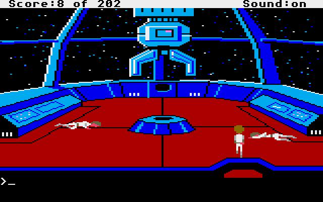 Space Quest: Chapter I - The Sarien Encounter Atari ST Screenshot: I need to get out of here before I end up like these guys!