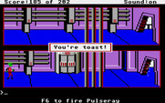 Space Quest: Chapter I - The Sarien Encounter for Atari ST - Destroyed by a Sarien...what luck!