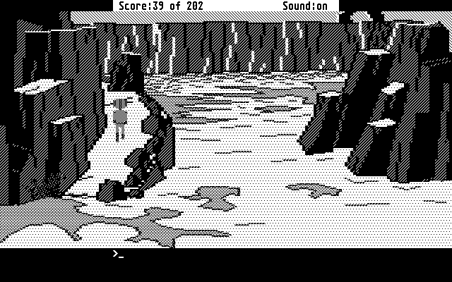 Space Quest: Chapter I - The Sarien Encounter Atari ST Screenshot: Heading up a path...