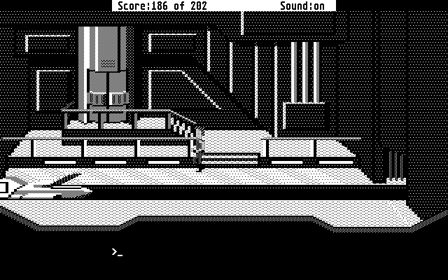 Space Quest: Chapter I - The Sarien Encounter Atari ST Screenshot: Time to get out of here!