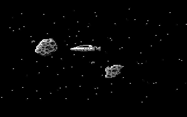 Space Quest: Chapter I - The Sarien Encounter Atari ST Screenshot: This part is computer controlled and is not another action sequence.