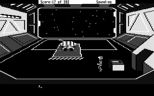 Space Quest: Chapter I - The Sarien Encounter Atari ST Screenshot: An escape pod; just what I needed.