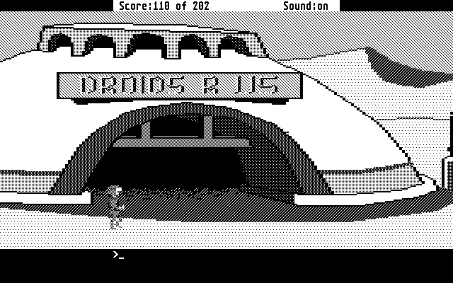 Space Quest: Chapter I - The Sarien Encounter Atari ST Screenshot: I'll need a droid to pilot my new spacecraft.