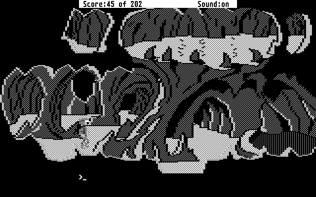 Space Quest: Chapter I - The Sarien Encounter Atari ST Screenshot: Where should I head next in this maze-like cavern?