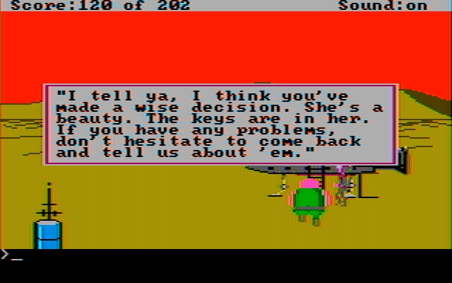 Space Quest: Chapter I - The Sarien Encounter IBM PC/Compatibles Screenshot: Spacecraft purchased!