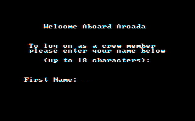 Space Quest: Chapter I - The Sarien Encounter IBM PC/Compatibles Screenshot: Welcome aboard Arcada!