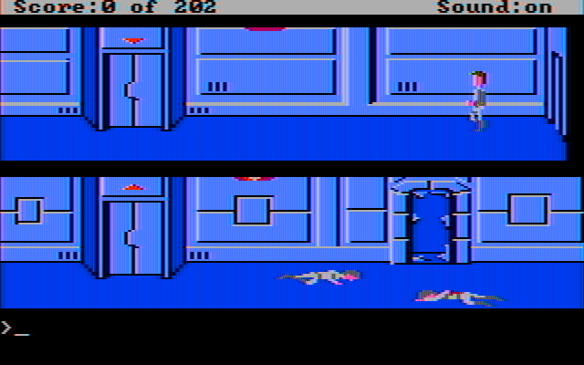 Space Quest: Chapter I - The Sarien Encounter IBM PC/Compatibles Screenshot: Exploring the Arcada.